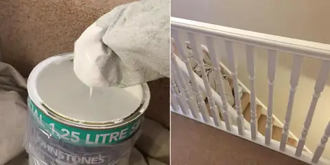 This Viral Sock Hack Is Changing How People Paint Stair Banisters